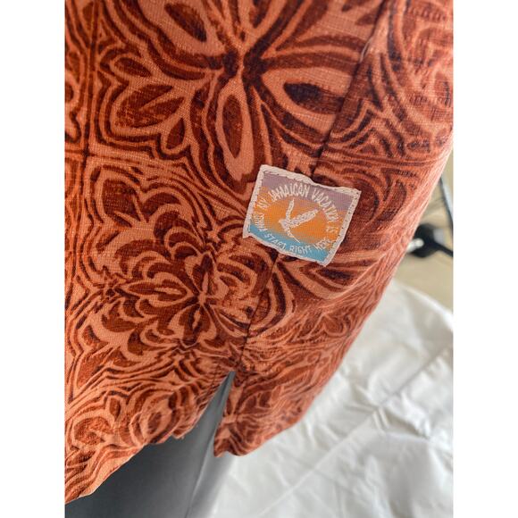 It's 5 O'Clock Somewhere 100% SILK Paradise Print Button Down Shirt Men's XXL - Picture 4 of 8